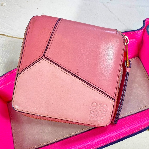 Loewe Handbags - Loewe Pink Leather Puzzle Wallet
